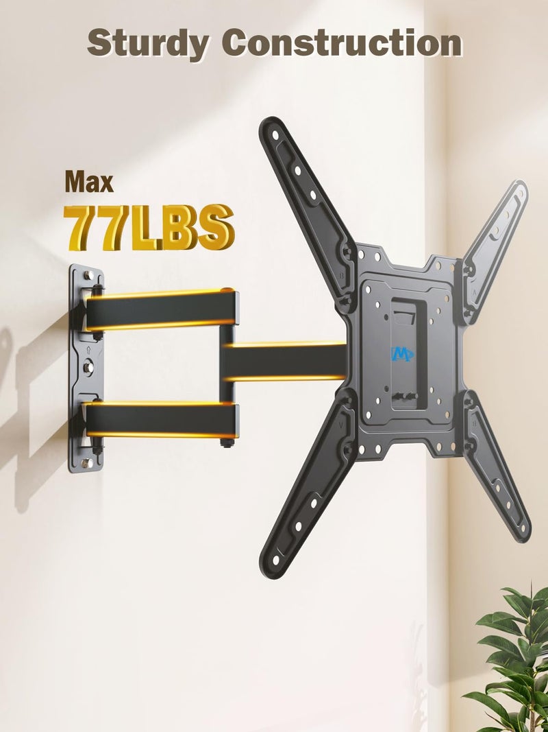 Mounting Dream UL Listed TV Wall Mount for Most 26-55 Inch TVs, Full Motion TV Mount with Perfect Center Design, Articulating Wall Mount TV Bracket Swivel and Tilt, Max VESA 400x400mm, Up to 77LBS - Image 4